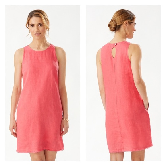 two palms linen shift dress